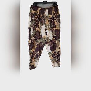 Adolfo‎ Floral Men's Pants - Brown and Cream